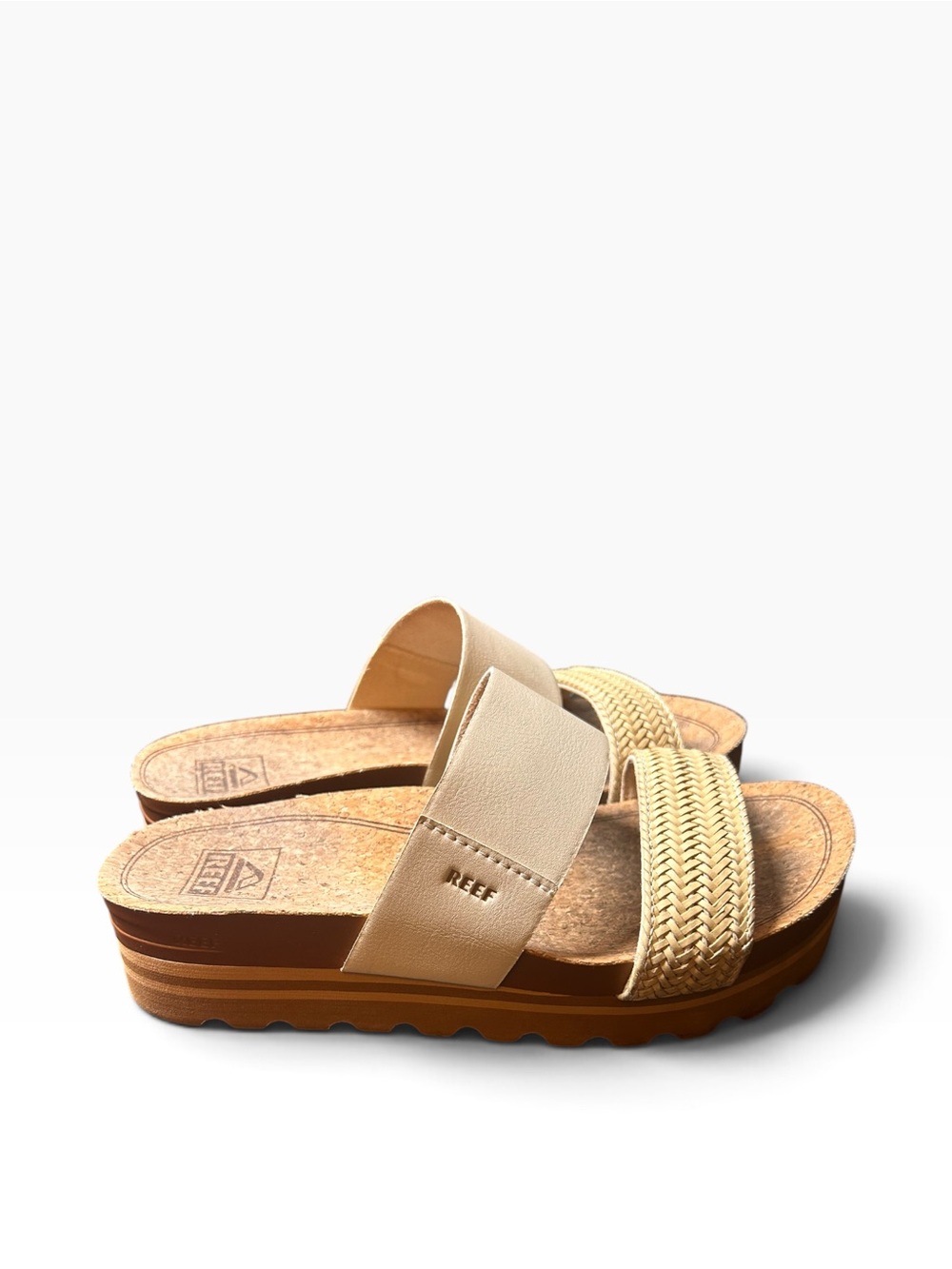 Reef Cushion Vista Hi Braided
Platform Slides Vintage White Size
6/36 - Picture 9 of 12